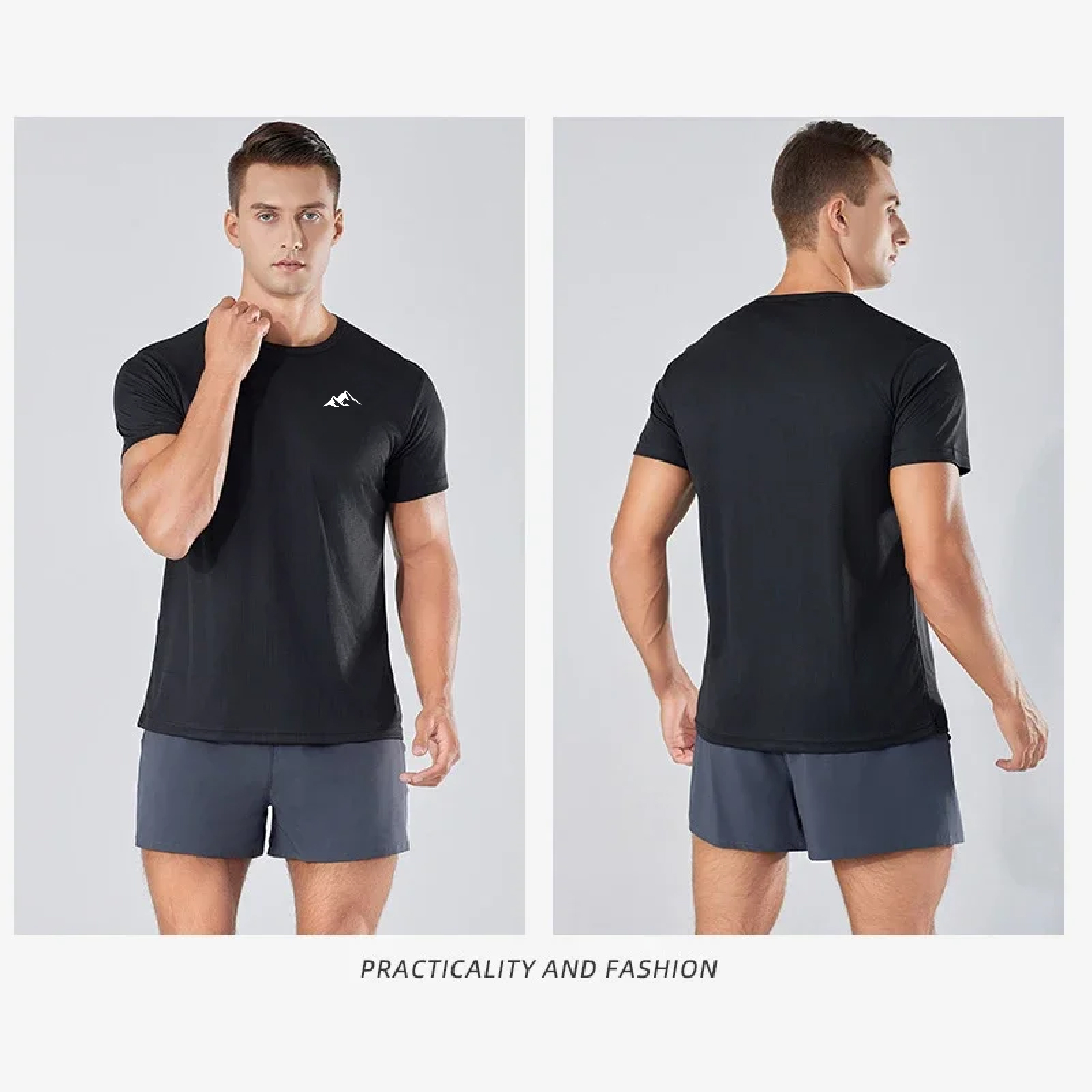 Summer Mens Quick Dry Running  - T Shirt Dry Fit บทวิจารณ์และราคา