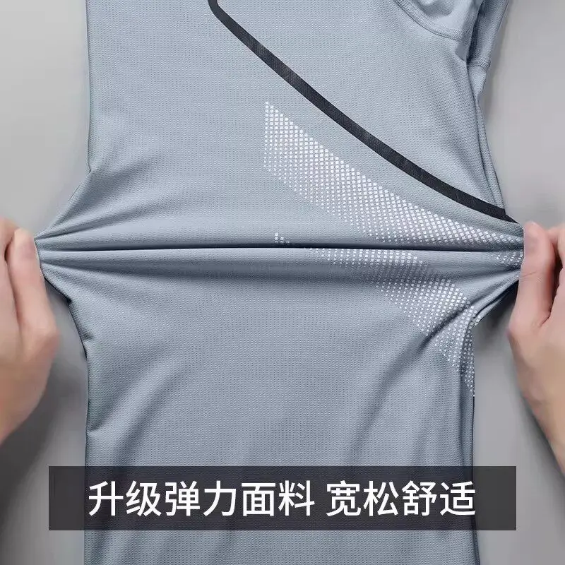 Men's Summer Sports Set Ice Si - T Shirt Dry Fit บทวิจารณ์และราคา