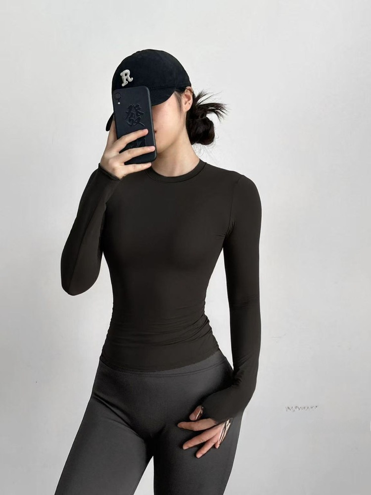 Slim Fit Long Sleeve Yoga Fitn - T Shirt Dry Fit บทวิจารณ์และราคา