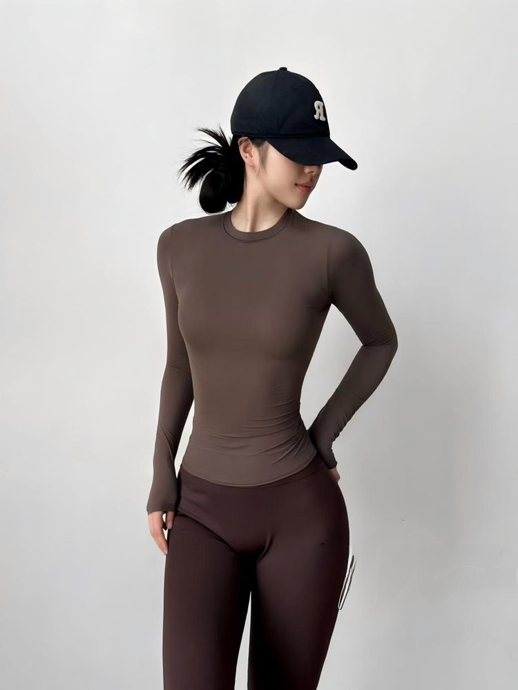 Slim Fit Long Sleeve Yoga Fitn - T Shirt Dry Fit บทวิจารณ์และราคา
